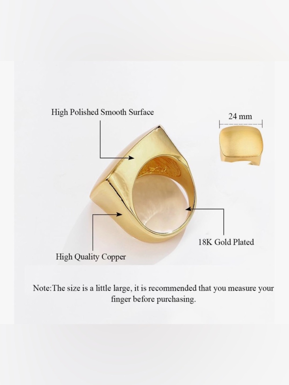 18K Gold-Plated Ring - Picture 4 of 5